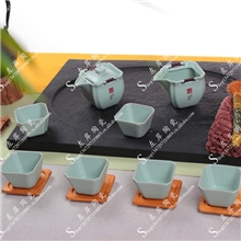 正品汝窑茶具套装整套汝瓷功夫茶具（富足套装）青花茶具套装