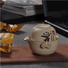 窑变三件套快客套装一壶二杯旅行陶瓷茶具个人办公易泡壶茶壶套装