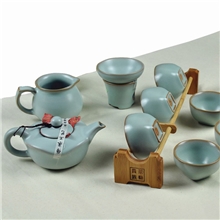 汝窑茶具批发正品开片汝窑哥窑茶具汝瓷茶具套装礼品功夫茶具