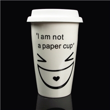 供应杯子双层陶瓷杯子我不是纸杯子创意热销星巴克杯子