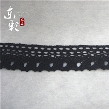 B-402.8CM现货供应蕾丝控们最爱单边太阳花黑色全棉棉线花边