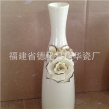 玫瑰花插烤金花插手绘镀金花插