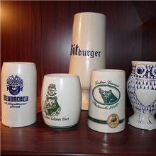生产德国啤酒杯凹雕水洗酒吧啤酒杯ceramicmug/beerstein