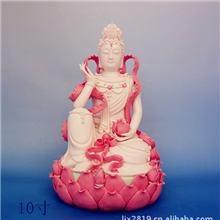 德化工艺美术瓷雕纯手工摆饰工艺礼品自在观音厂家直销批发