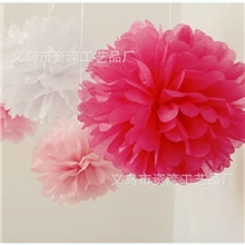 婚庆纸花装饰纸花球生产pom花圣诞节生日派对纸球花厂家直销