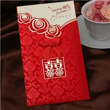婚庆用品结婚请柬个性喜帖/请帖/婚礼喜庆蝴蝶结喜字请柬