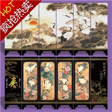 漆器仿古小屏风工艺品摆件家居装饰品中国特色礼品松龄鹤寿