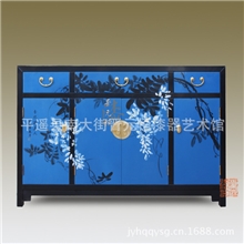 新中式餐边柜/手绘漆器/玄关鞋柜门厅柜隔断柜厂家定制工艺家俱
