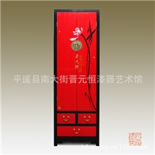 手工新中式实木漆器储物衣柜/高角柜/禅意中式衣柜厂家批发定制