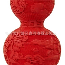 【鑫河漆器】9寸雕漆葫芦瓶厂家直销工艺礼品量大从优