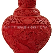 传统漆器工艺品10寸漆雕蓓蕾花瓶厂家直销大量供应欢迎采购