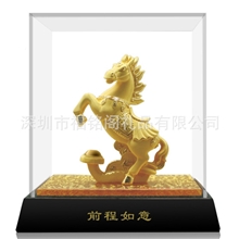 绒沙金厂家绒沙金礼品生肖马摆件-前程如意迷你号商务送礼