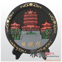 供应批发集里雅韵炭雕活性炭雕摆件礼品工艺品245黄鹤楼1