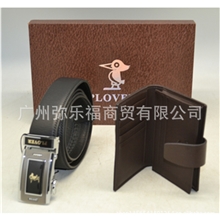 真皮皮具品牌皮具啄木鸟两件套PLOVERGD8008牛皮礼品套装