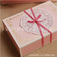 【韩网热销】烫金花纹柔粉色系6粒装月饼盒50g饼干盒蛋糕盒