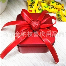 红色正方形婚庆喜糖铁盒个性DIY喜糖包装盒欧式喜糖盒批发