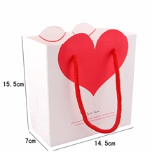厂家直销小号爱心包装袋婚庆回礼袋手提纸袋四色可选现货