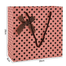 【特别推荐】热销推荐中号粉底咖啡点点礼袋高档耐用手提袋