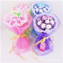 海豚卡通花束批发婚庆情人节仿真花11180279【每款5束起混批】