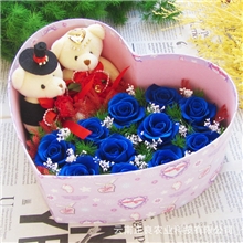 2013年最新款保鲜花情人节礼物求婚礼物结婚纪念品11花大心盒