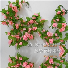 批发人造花藤仿真玫瑰花仔藤小朵花客厅装饰田园布景