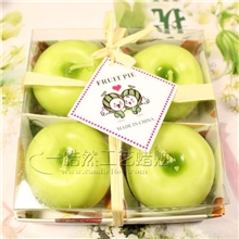 4个装青苹果蜡烛圣诞仿真蜡烛广东十年蜡烛工厂厂家小额混批