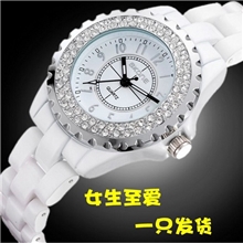 镶钻陶瓷表名牌陶瓷女表韩版时装表潮时尚女士手表复古果冻女表