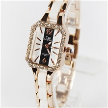 供应新款手表韩国畅销方型时尚仿陶瓷水钻女士手表学生表321