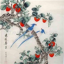 国画荔枝绶带工笔花鸟果蔬绢画装饰画花鸟画