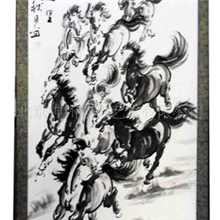 国画动物画八骏图写意水墨骏马名人字画礼品装饰画