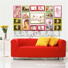 照片墙义乌厂家定制组合加厚原木色像框相框照片墙可小额混批发