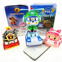 直销变形可爱Q版sHelly直升Roy消防车Poli警车Amb机器人玩具