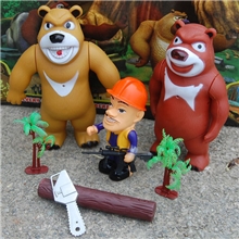 儿童塑料玩具批发混批光头强熊大熊二熊出没套装发光发声动漫500