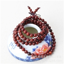 红木小叶紫檀老料顺纹金丝手珠手链念珠佛珠0.6cm*108粒厂家批发