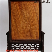 红酸枝屏风古典时尚中国风生日礼物红木龟鹤图屏风摆台