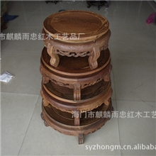 鸡翅木虎脚银丝底座鱼缸底座花瓶底座红木底座