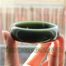 御缘世家和田玉青玉手镯油润亮泽坚贞秀美完美丽人浅青色