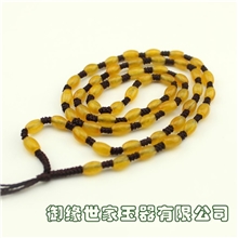 御缘世家纯手工编制精美挂绳金黄色米粒咖啡色高档挂绳