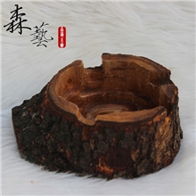 天然根雕樟木烟灰缸个性烟缸木质创意礼品原木实木家具摆设特价