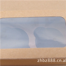 厂家直销杯子蛋糕盒二枚装西点盒牛皮纸盒马芬盒送内托现货