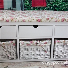 现货实体网络店批发田园换鞋凳手工艺编织筐环保