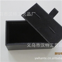 【现货/批发】厂家直销时尚包装小盒子，黑色仿皮纸袖扣盒