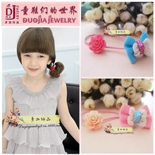 韩版儿童头饰发饰布艺蝴蝶结发圈发绳厂家直销