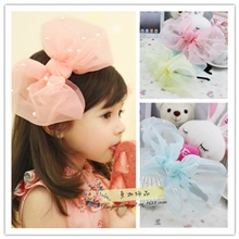 韩版儿童发箍时尚韩国纱珍珠发箍8月新款上架