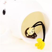 爆款发饰猴子爱香蕉流行款手绘立体树脂儿童宝宝头绳发圈皮筋批发