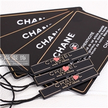 小香英文字母logo双c标志吊牌小香cc黑色卡片精美包装