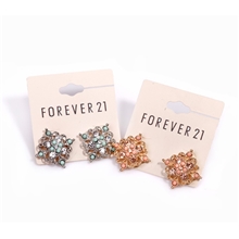 欧美外贸时尚饰品金色满钻多彩宝石彩珠混搭镂空耳钉耳环