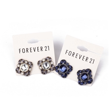 欧美外贸时尚饰品多彩满钻闪亮奢华大颗粒宝石超值耳钉耳环