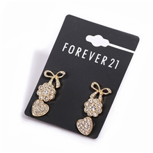 欧美外贸时尚金色满钻宝石蝴蝶结花朵爱心桃心混搭耳钉组