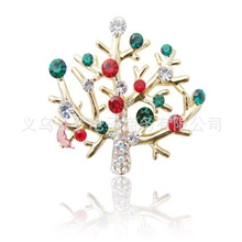 外贸饰品批发韩国可爱糖果色星光圣诞树胸针女生日礼物